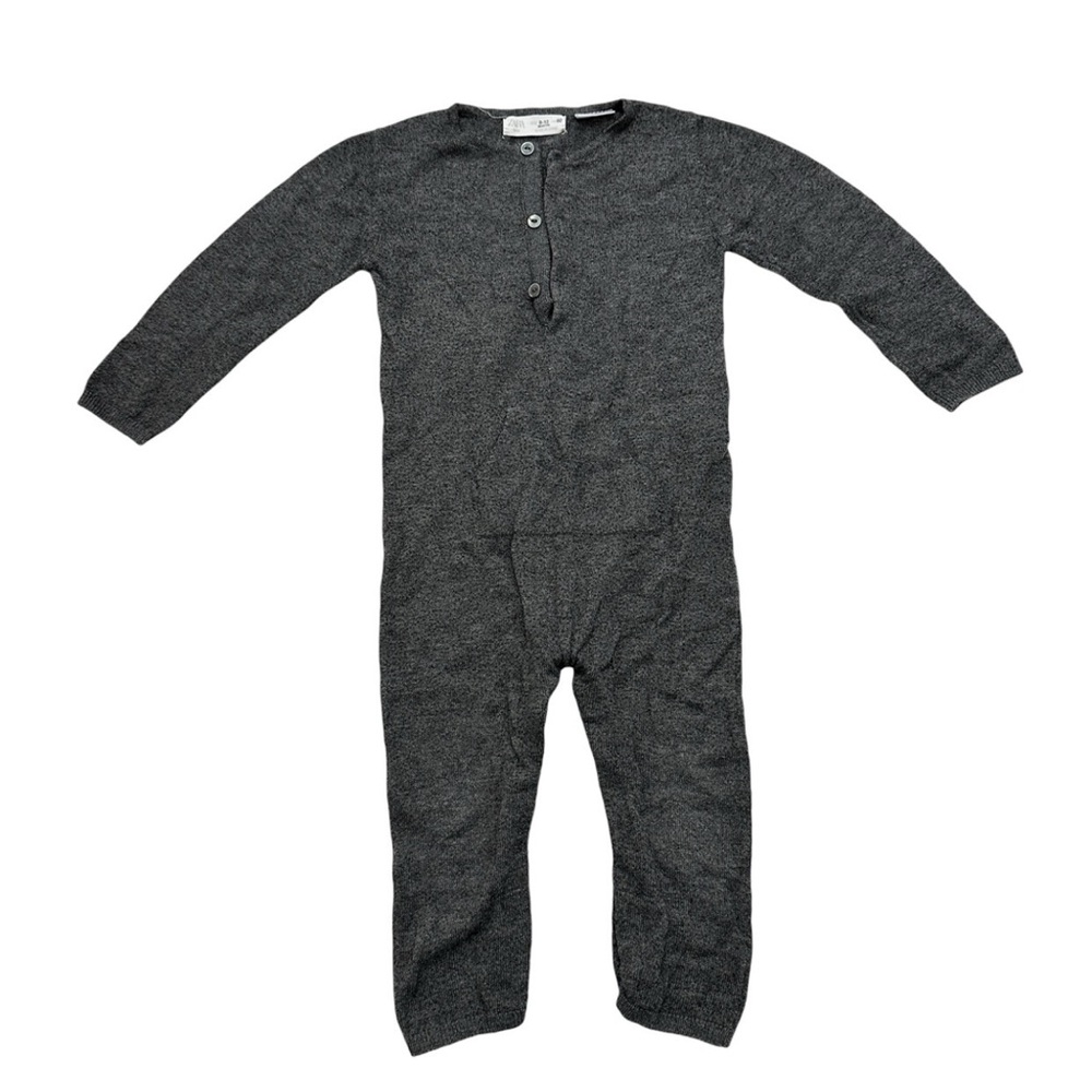 Zara Charcoal Knit Button-Up one piece